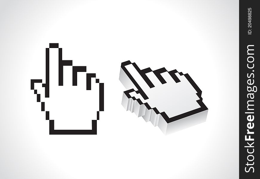 Abstract hand cursor illustration