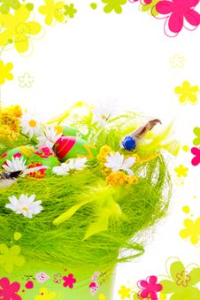 Picture Of Decorative Eggs In The Nest Royalty Free Stock Photography Picture Of Decorative Eggs In The Nest Royalty Free Stock Photography