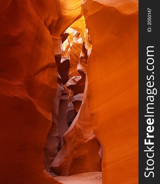 The lower Antelope Slot Canyon near Page  in  Arizona