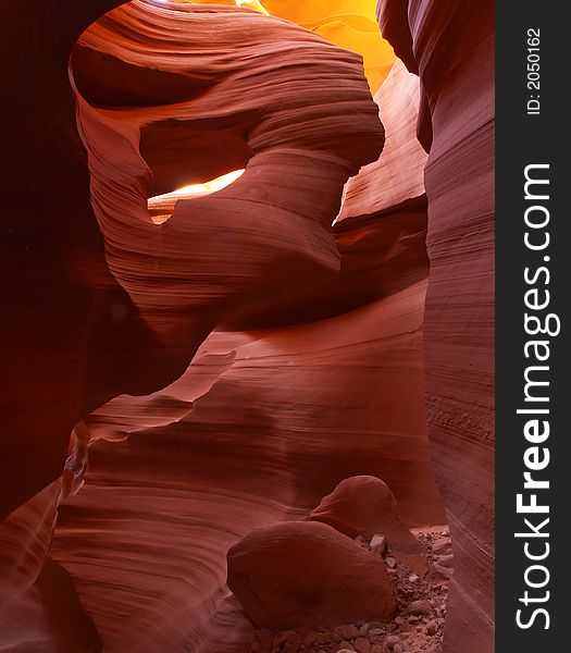 The lower Antelope Slot Canyon near Page  in  Arizona USA