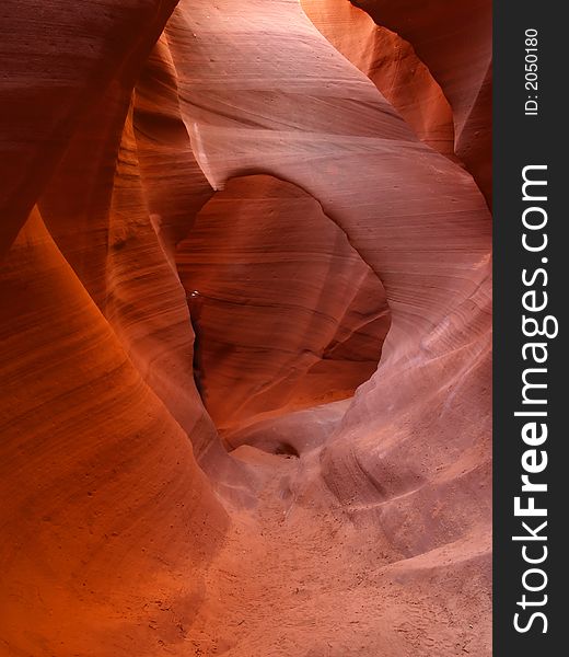 The lower Antelope Slot Canyon near Page  in  Arizona