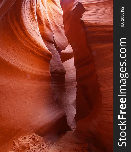 The lower Antelope Slot Canyon near Page  in  Arizona USA