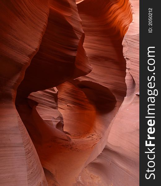 The lower Antelope Slot Canyon near Page  in  Arizona