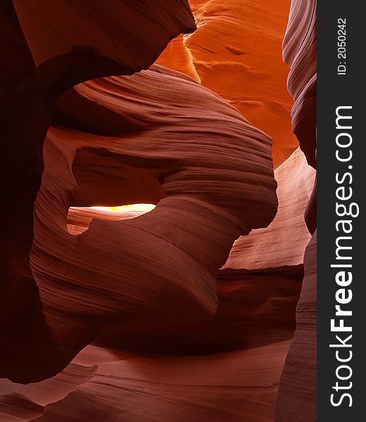 The lower Antelope Slot Canyon near Page  in  Arizona