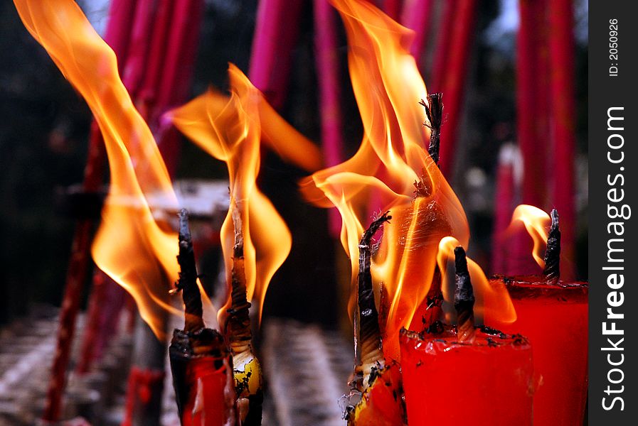 Red candle of lucky n Sichuan,west of China