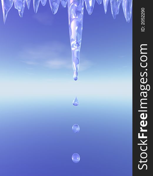 Thawing icicles