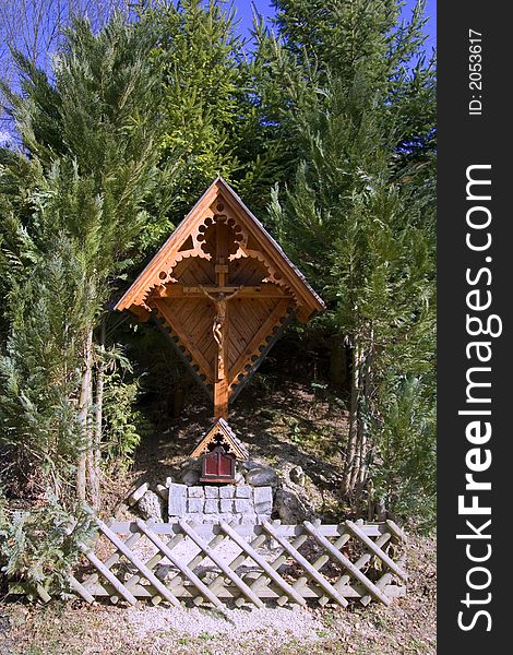 A wooden cross as a religious symbol