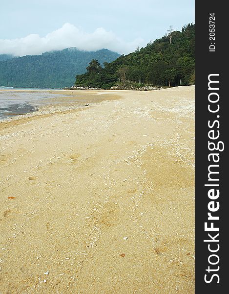 Soft golden sandy tropical beach. Soft golden sandy tropical beach