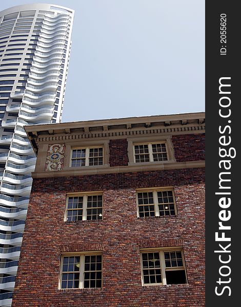 Red Brick Stone Apartment Building In Central Sydney, Australia. Red Brick Stone Apartment Building In Central Sydney, Australia