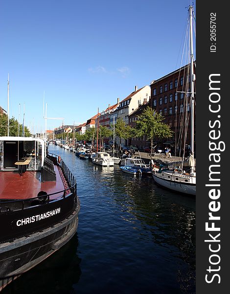 Christianshavn canal at copenhagen denmark