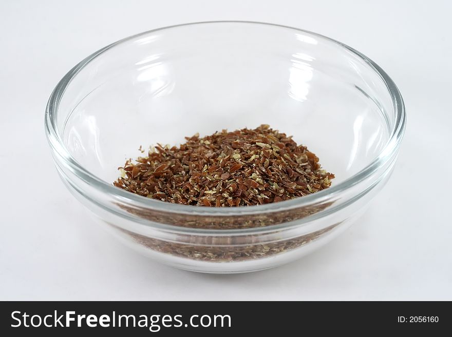 A scoop of healthy flax seeds/meal. A scoop of healthy flax seeds/meal