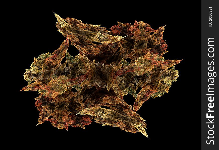 Abstract fractal design that looks like a spongelike porous mass.