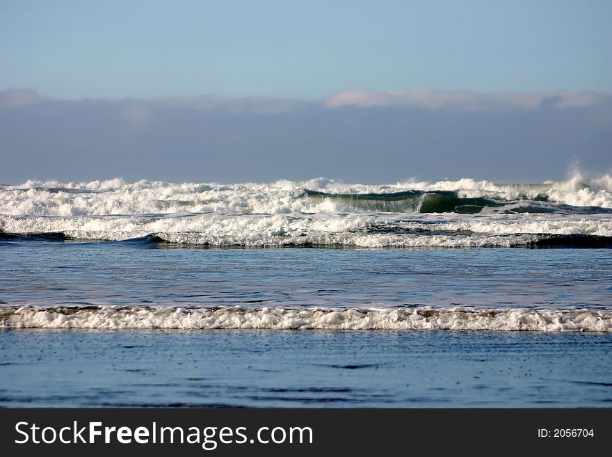 Waters of Pacific Ocean in Ruby Beach in Washington State. Waters of Pacific Ocean in Ruby Beach in Washington State