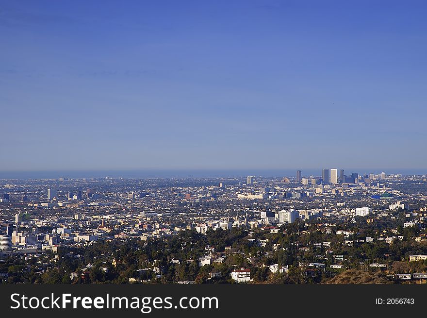 Los angeles and santa monica and the ocean