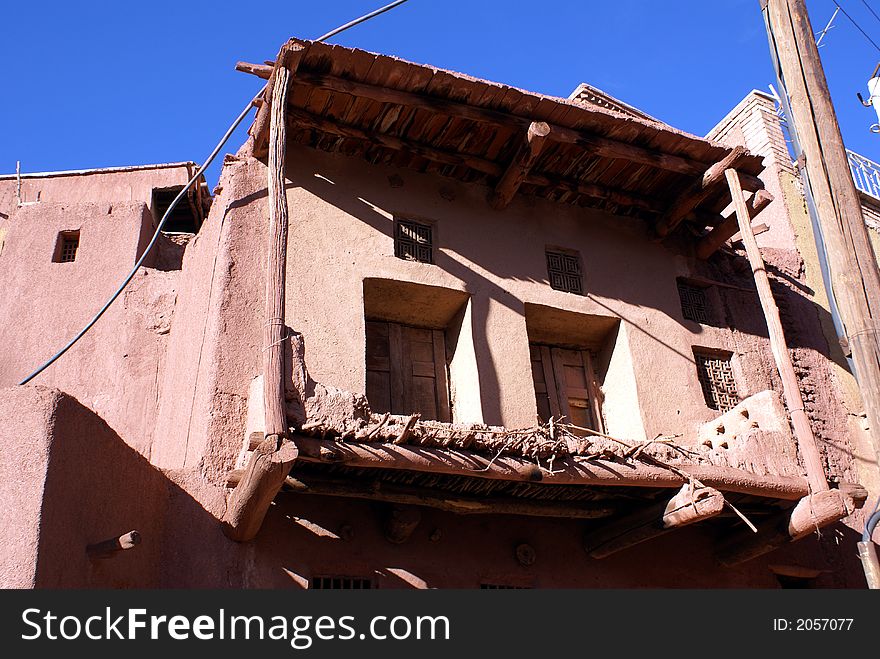 Balcony of old house in Abyaneh, Iran