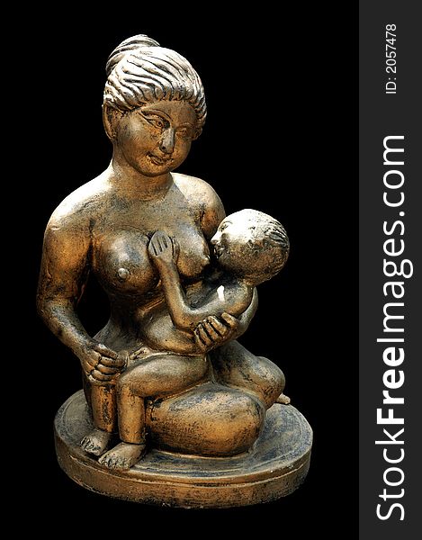Mother and child sculpture