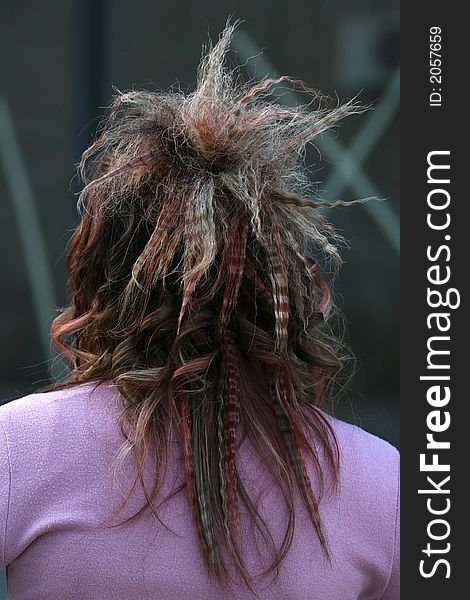 Female model with extravagant hairstyle