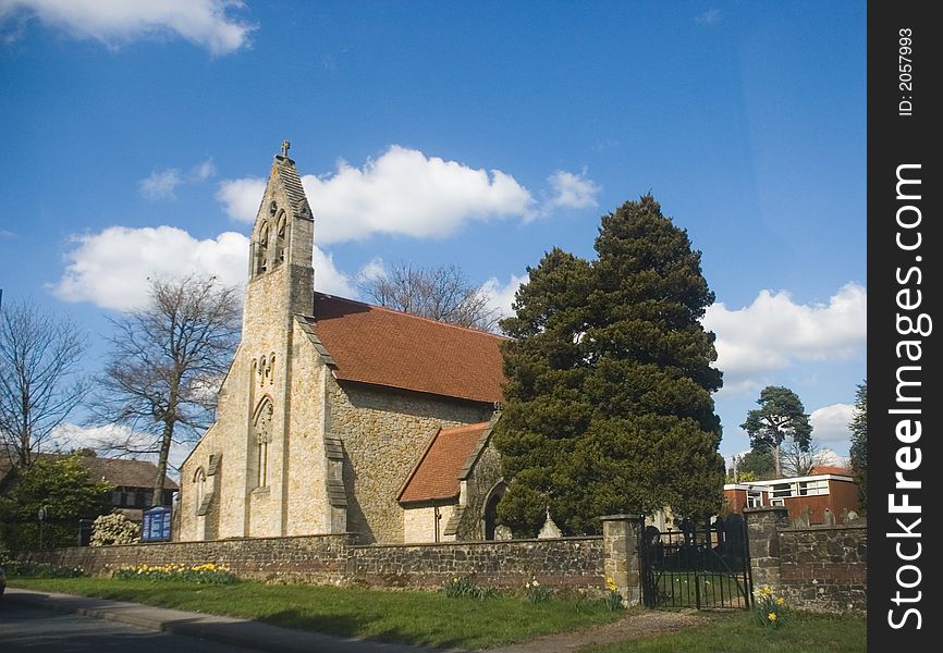 A church in english countryside. A church in english countryside