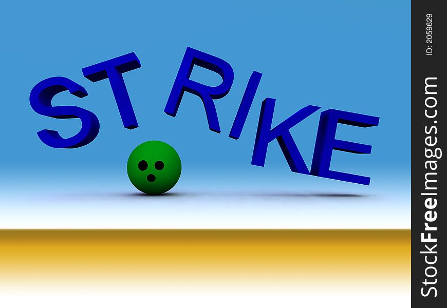An image of a bowling ball knocking apart a word with a successful strike. An image of a bowling ball knocking apart a word with a successful strike.