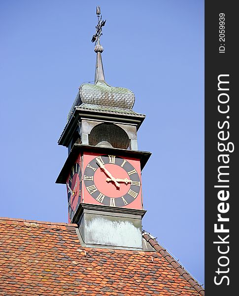 View of an Old Clock Turret. View of an Old Clock Turret