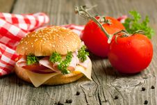 Fresh Sandwich With Ham And Tomato Stock Photo Fresh Sandwich With Ham And Tomato Stock Photo