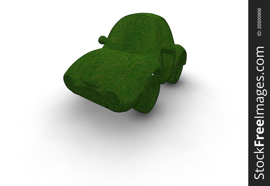 Isolated eco friendly toon car on white background