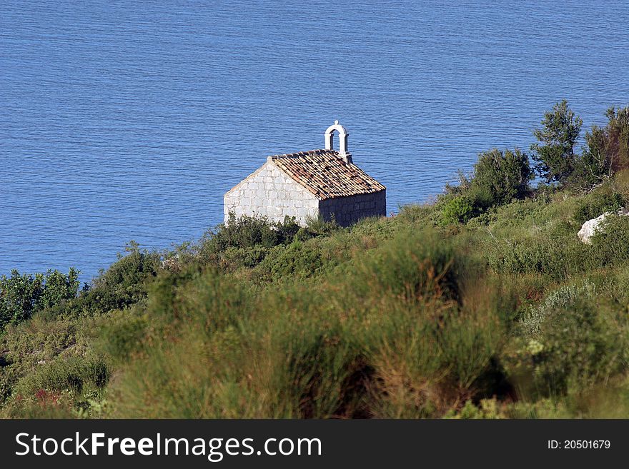 A little church above the Adriatic coast