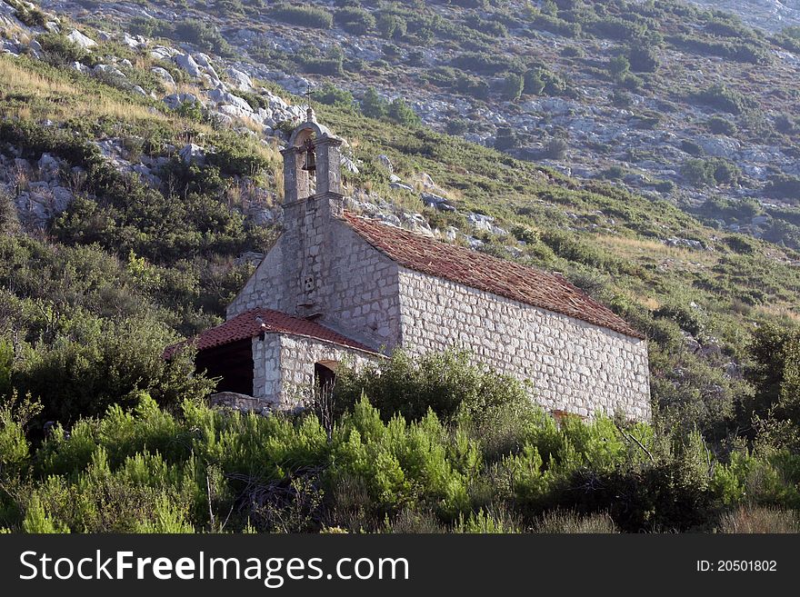 A little church above the Adriatic coast