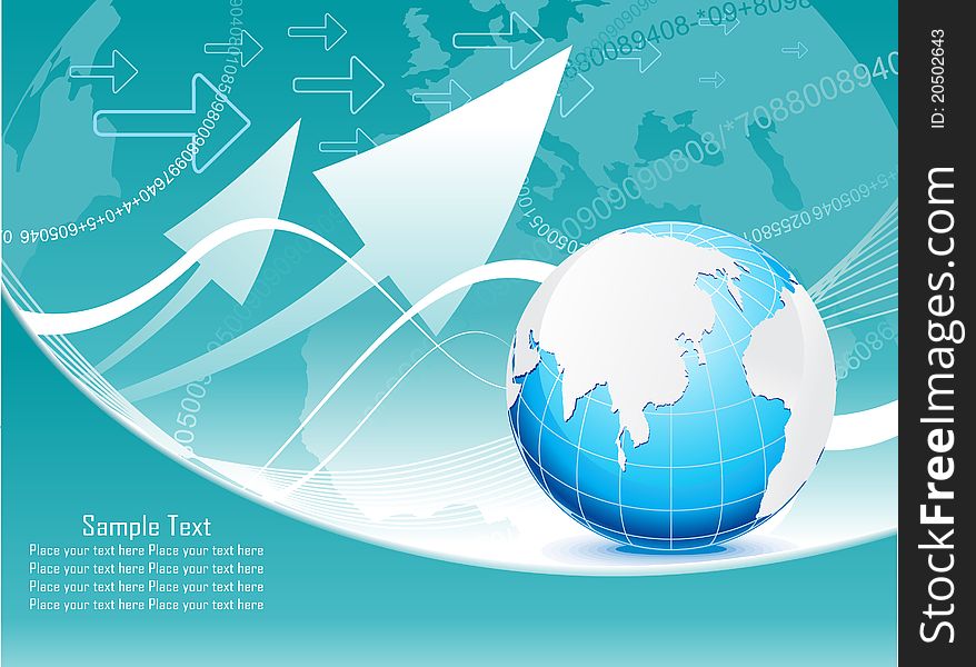 Abstract business background with globe illustration