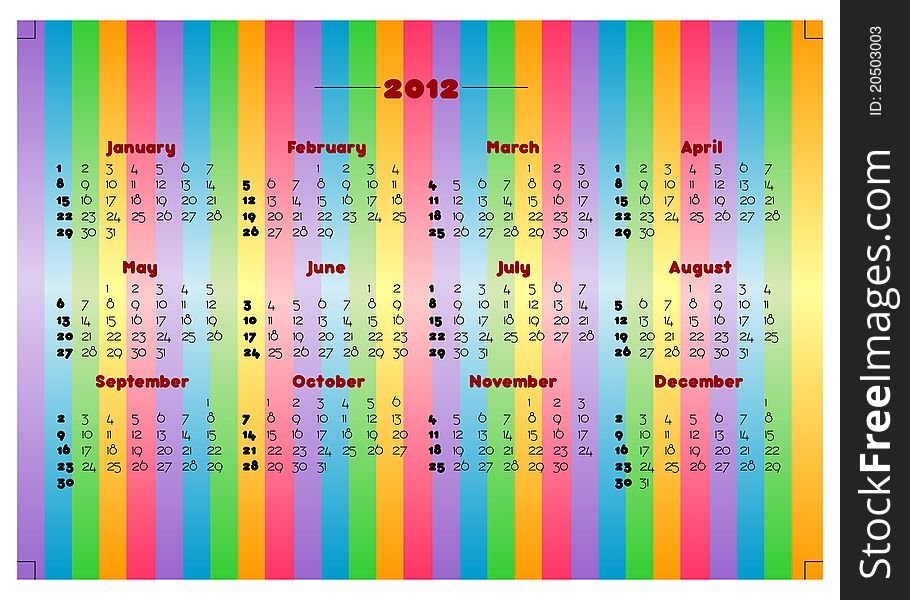 Creative 2012 calender template