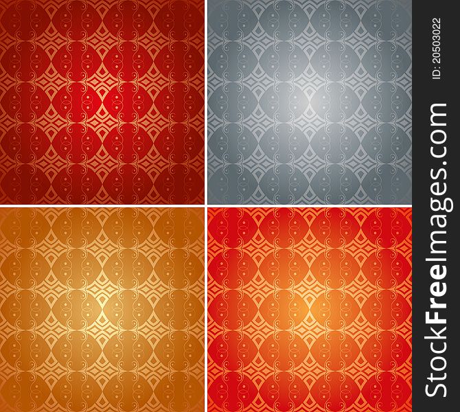 Set of gothic seamless patterns with decorative element. Set of gothic seamless patterns with decorative element