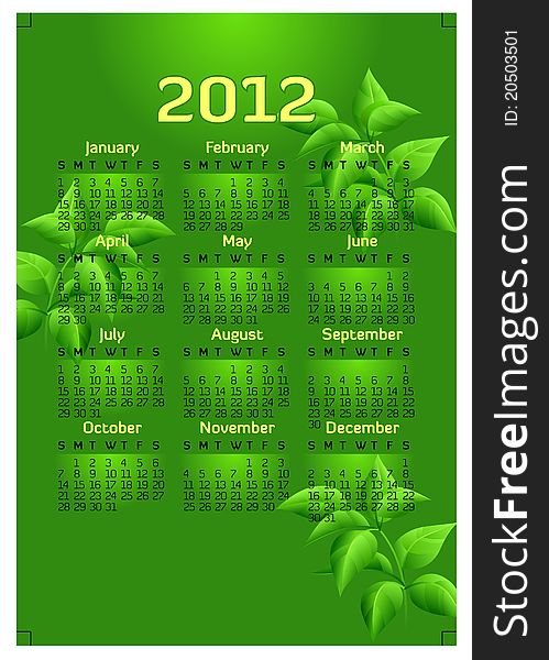 Creative 2012 calender template