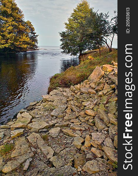 Little river estuary in Baltic sea, near to Lapmezciems. Latvia. Little river estuary in Baltic sea, near to Lapmezciems. Latvia.