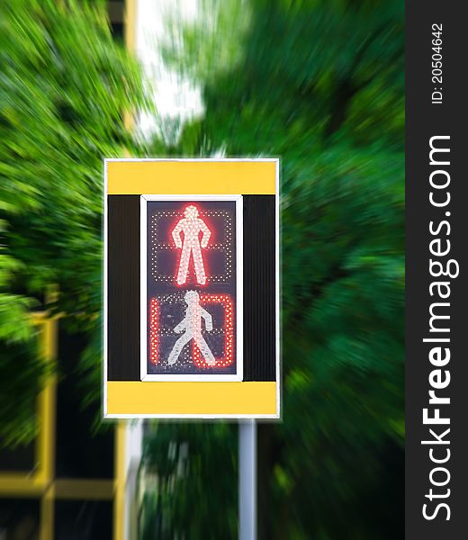 Traffic Lights with Red don't go pedestrian. Traffic Lights with Red don't go pedestrian