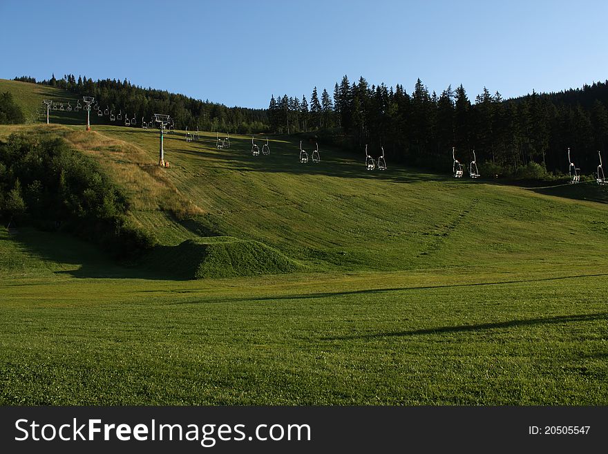 Cableway in the summer, ski park