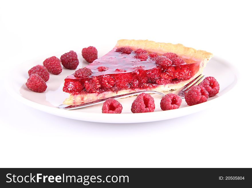 Raspberry Tart portion on a plate