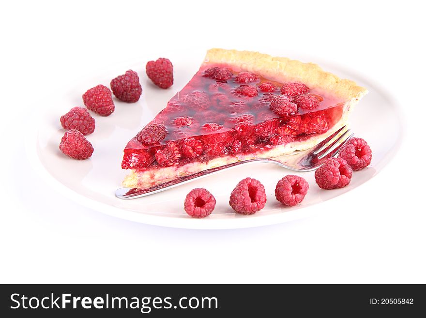 Raspberry Tart portion on a plate