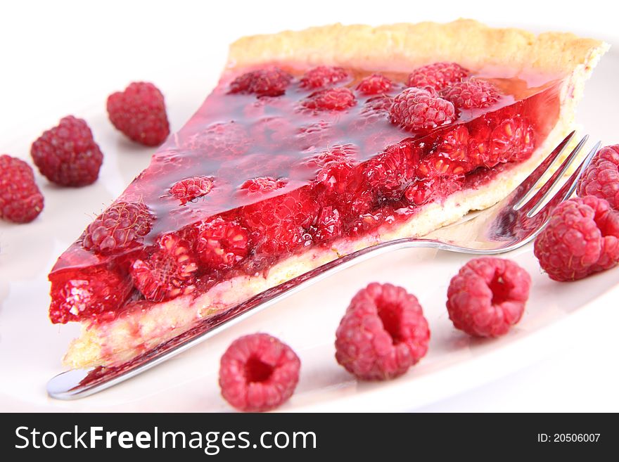 Raspberry Tart portion on a plate