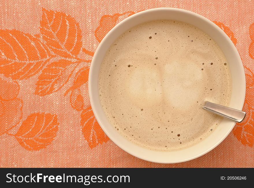 Sunday morning breakfast, coffee with ice.