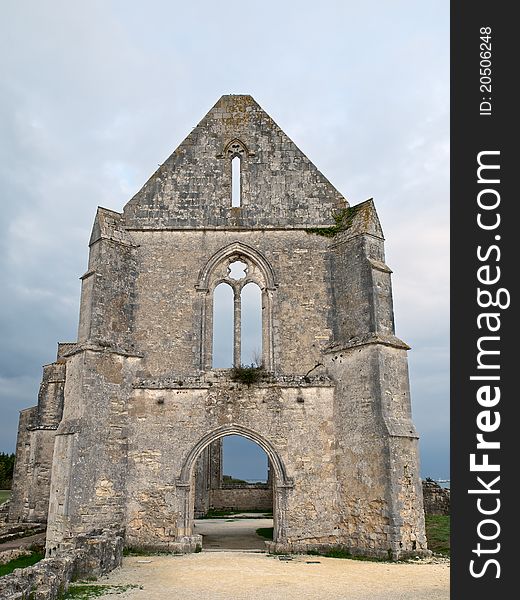 Old ruins of a french medieval church,dating back to 11th century,on the french island of ile de re,france,fall 2010. Old ruins of a french medieval church,dating back to 11th century,on the french island of ile de re,france,fall 2010.