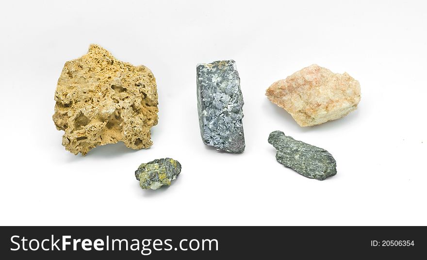 Four strange rock on white background. Four strange rock on white background