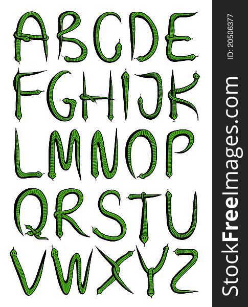 Alphabet From Green Snakes