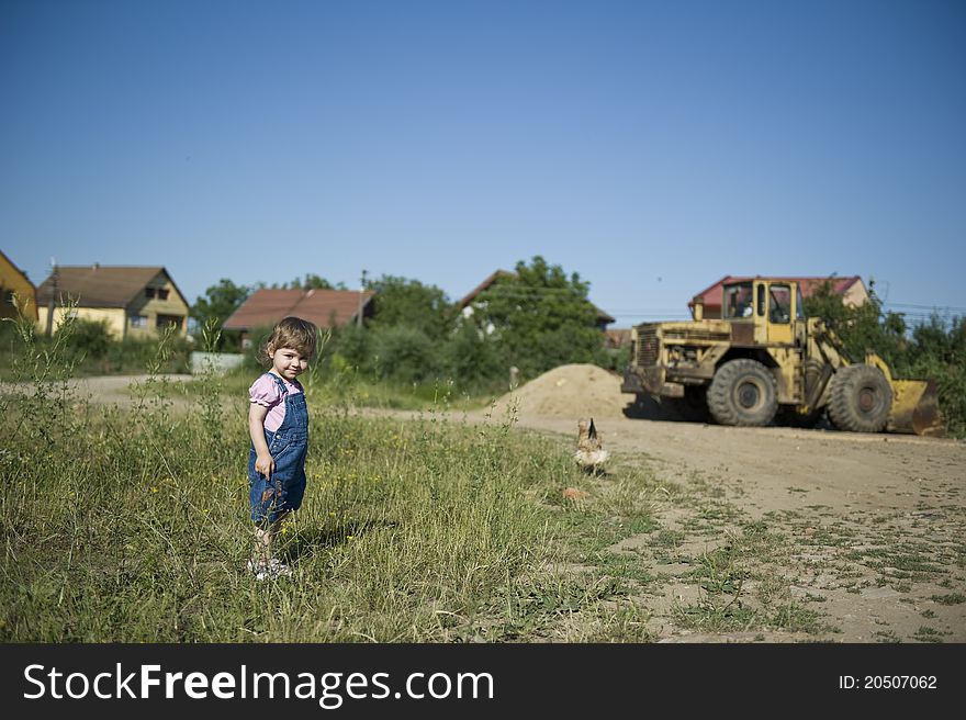 Beautiful Little Girl Playing