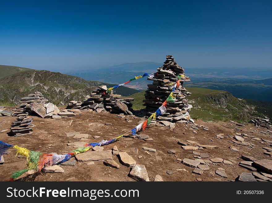 Stone pyramid in Rila mountains (Bulgaria)