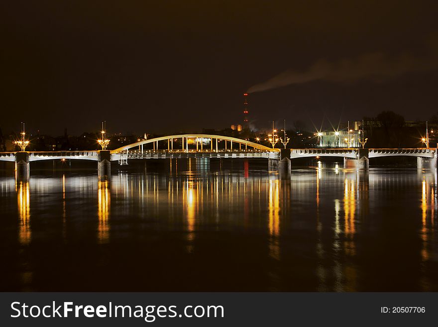 Bridge by night,Poland,Poznan