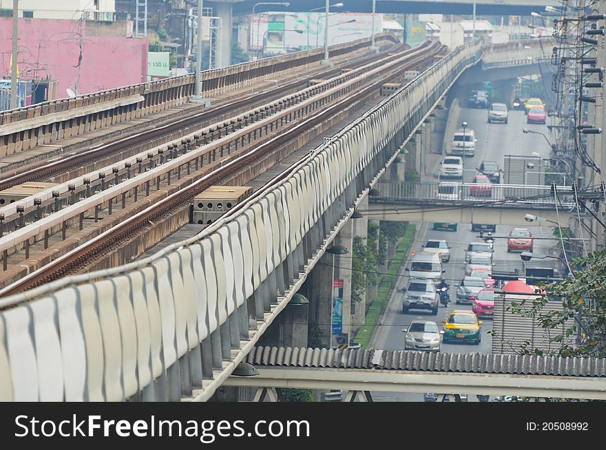 Image of skytrain way in bangkok thailand