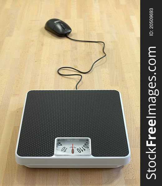 Bathroom scales against a white background. Bathroom scales against a white background
