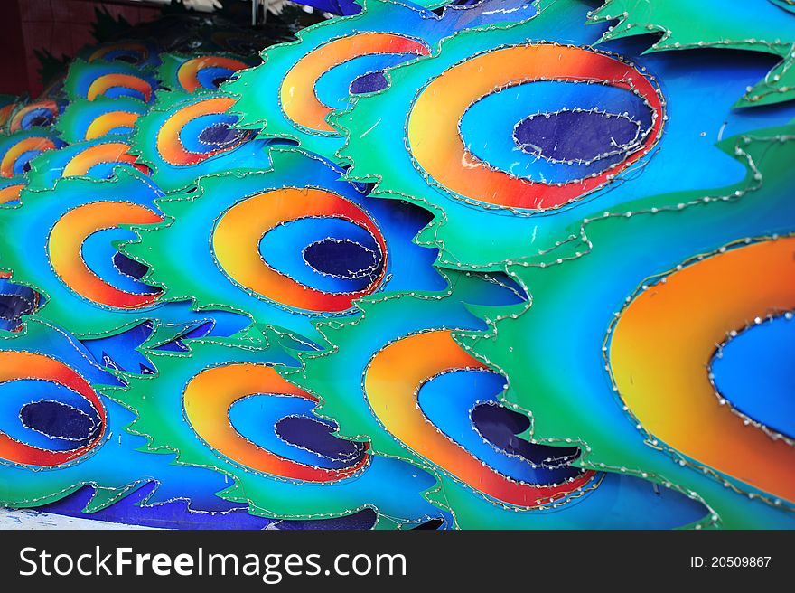 Colorful peacock feather