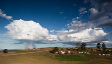 Storm Over Rural Village Royalty Free Stock Image Storm Over Rural Village Royalty Free Stock Image