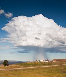 Storm Over Rural Village Stock Photos Storm Over Rural Village Stock Photos